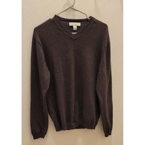 Pronto Uomo Men's 95% Cotton 5% Cashmere Sweater Brown Medium. Machine Wash Cold